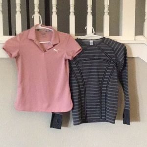Girls Puma polo and ivivva layering top